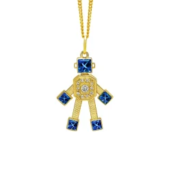 Tanzanite Van Mini Heart Pendant in Yellow Gold