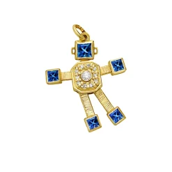 Tanzanite Van Mini Heart Pendant in Yellow Gold