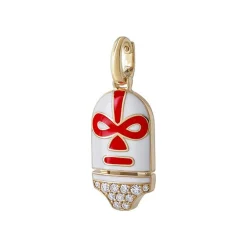 The Destroyer Luchadores Charm with White Diamonds in Yellow Gold