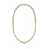 Tiger's Eye Beaded Sol Necklace in Yellow Gold