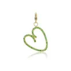 Tsavorite Open Heart Charm