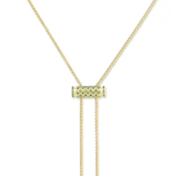 Tsavorite Pavé Latch Pendant in Yellow Gold