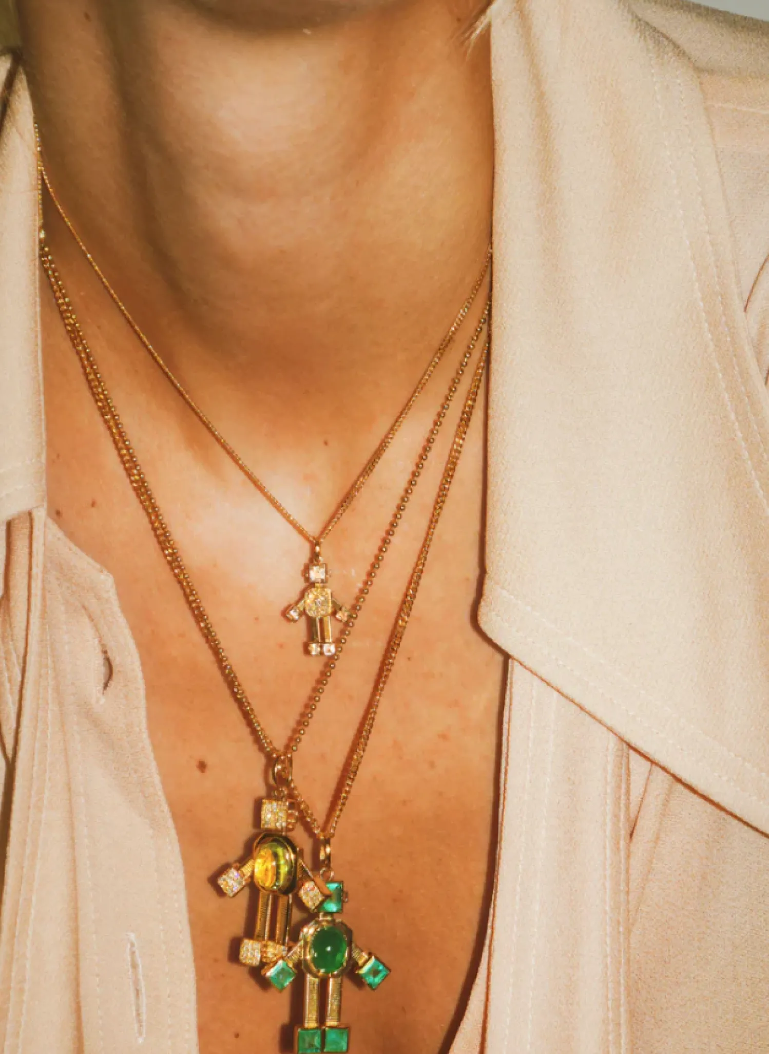 Van Nano Heart Chain in Yellow Gold