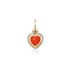 Vintage Coral Heart Charm in Yellow Gold