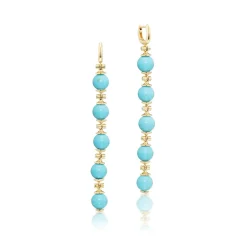 Vintage Turquoise Porto Drop Earring in Yellow Gold