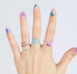 Warm Taupe and Topaz Baby Tendril Vine RIng