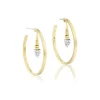 White Diamond Amanda Hoop Earrings in Yellow Gold
