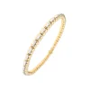 White Diamond Baguette Spectrum Bracelet in Yellow Gold