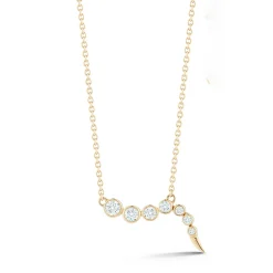 White Diamond Delphina Necklace in Yellow Gold