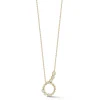White Diamond Halo Necklace in Yellow Gold