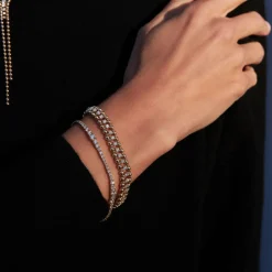 White Diamond Jones Tennis Bracelet in Yellow Gold