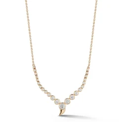 White Diamond Large Zen Necklace in Yellow Gold