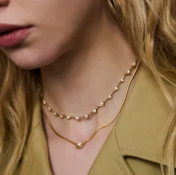 White Diamond Louise Necklace in Yellow Gold