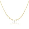 White Diamond Mini Kin Necklace in Yellow Gold
