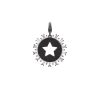 White Diamond Open Star Charm in Sterling Silver