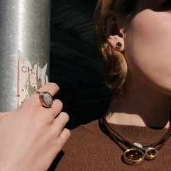 White Diamond Pavé Scuba Ring in Yellow Gold