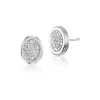 White Diamond Pavé Scuba Stud Earrings in Platinum