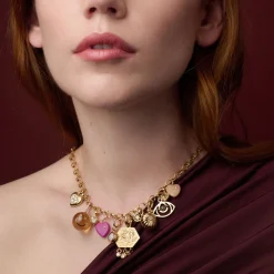 White Diamond Sol Charm in Yellow Gold