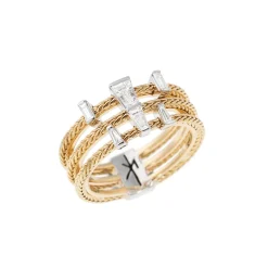 White Diamond Together Diamond Ring in Yellow Gold