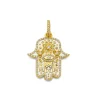 White Enamel and Diamond Hamsa Pendant