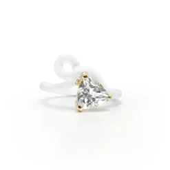 White Vine Ring with Trillion Rock Crystal