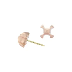 X Stud Earrings in Matte Rose Gold