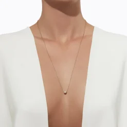 Yellow Gold 45° Half Pearl Necklace