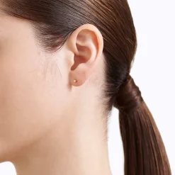 Yellow Gold and White Diamond 12mm Twist Pin Earring 01