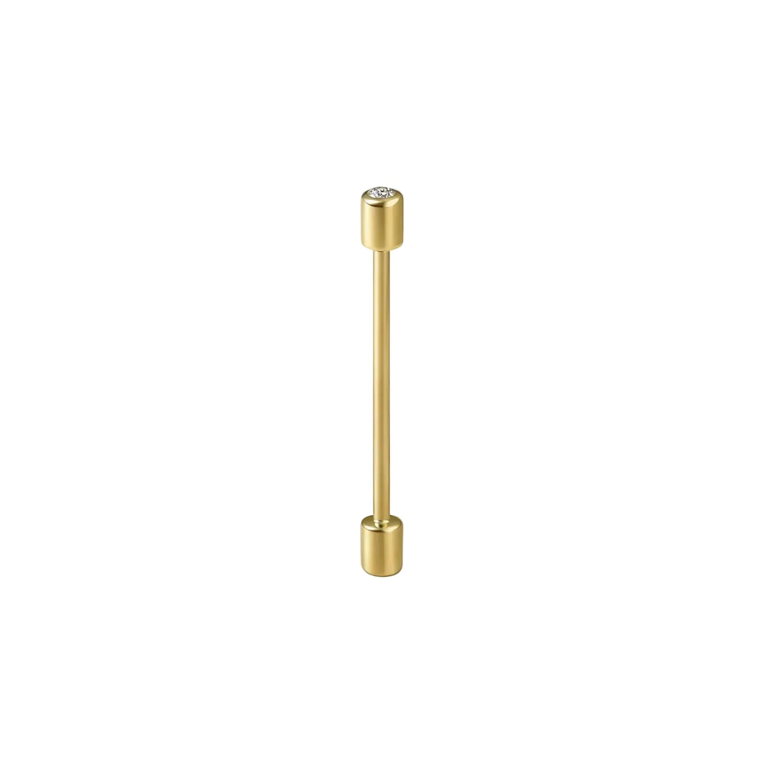 Yellow Gold and White Diamond 22mm Twist Pin Earring 02