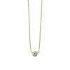 Yellow Gold and White Diamond Single Stone Necklace 02