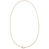 Yellow Gold Elongated Link Chain with Small Pave Diamond Lock