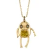 Yellow Tourmaline Sloth Necklace in Yellow Gold