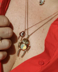 Yellow Tourmaline Sloth Necklace in Yellow Gold